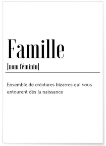Affiche Définition Famille | A3 : 29,7x42cm