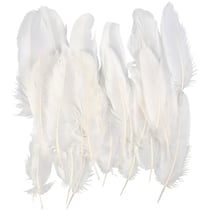 Plumes d'Oie Blanches, dim. 10-18, blanc, 70 pièces/ 1 sac