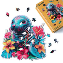 Puzzle 2D en Bois Adulte - Phoque et Fleurs