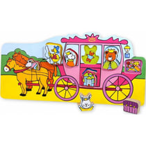 Puzzle en bois enfant a encastrer carrosse 7 pieces - vilac - 2487