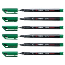 Lot de 6 feutres permanents pointe fine 0,7 mm - STABILO OHPen - Vert