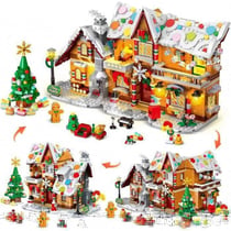Maison de Noël à construire avec LED - 1 421 pièces - HOGOKIDS