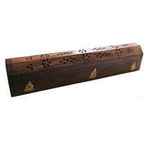 Boite Porte encens en bois motif Bouddha