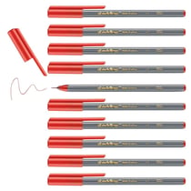 Lot de 10 feutres fins - EDDING - Pointe ogive 0,3 mm - Rouge - 55
