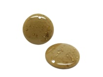 4 Pendentifs ronds 25mm en acrylique marron et paillettes or