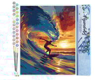 Peinture par Numéro Figured'Art - Surf sur grande vague - Kit de Loisir Créatif DIY Numéro d'Art Complet - 40x50cm sans châssis en bois
