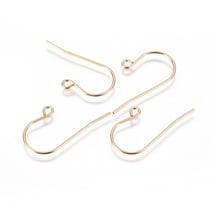 10 Crochets boucles d'oreilles metal dore 27 mm Acier Inoxydable 304 - creation bijoux perles