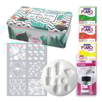 Boîte métal accessoires pâte polymère - thème tropical