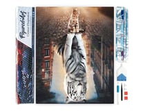 Diamond Painting Broderie Diamant Figured’Art 40x50cm toile entière roulée avec diamants carrés - Chat Reflet dans la Ville