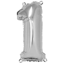 Ballon Chiffre 1, 40cm, 1pce. , argent