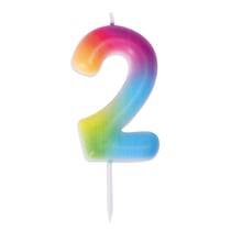 Bougie multicolore - chiffre 2