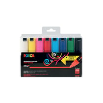 Pochette de 8 marqueurs Posca PC-7M | pointe large conique