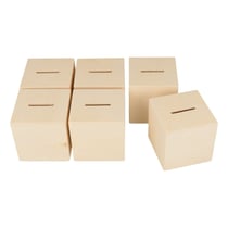 6 tirelires cube 6x6x6 cm bois - Artemio
