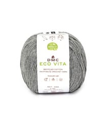 Fil de coton recyclé ECO VITA pour tricot et crochet - 100GR - DMC 112 Gris moyen