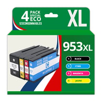 123CONSOMMABLES - 953XL - Pack de 4 Cartouches d'encre compatibles avec HP Officejet Pro 8715 8710 HP Officejet Pro 7720 7740 8730 8720 8725 8210 - 123CONSOMMABLES