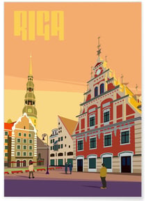 Affiche ville Riga | A3 : 29,7x42cm