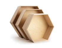 Etagères Hexagonales en bois gigognes (x3)