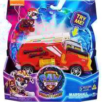 La super pat patrouille le film : marcus et camion pompier son et lumiere - figurine chien - vehicule de luxe - paw patrol the mighty movie