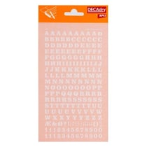 Lettres alphabet et Chiffres Transfert Blanc 6mm Avec empattement