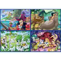 4 puzzles enfant disney : 101 dalmatiens - livre de la jungle - peter pan - alice 50 - 80 - 100 - 150 pieces - educa - 18105