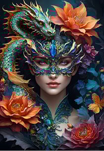 Puzzle 1000 pièces - Lady with a Dragon - Bluebird Puzzle