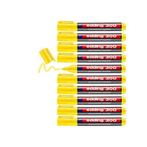 Lot de 10 Marqueurs permanents pointe moyenne 1,5-3 mm - EDDING - Jaune - 300