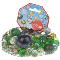 Filet de 500gr : billes - calots - boulards - lot de billes - jeu de recreation - bille