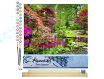 Peinture par Numéro Figured'Art - Parc fleuri - Kit de Loisir Créatif DIY Numéro d'Art Complet - 40x50cm toile roulée + châssis en bois à monter