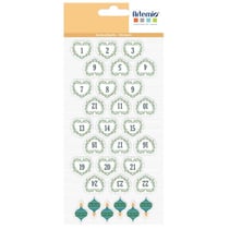 30 stickers calendrier de l'Avent - coeurs