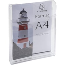 Distributeur - Présentoir - Prospectus - A4 - 2 compartiments - A fixer - Transparent