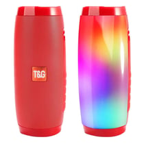 Enceinte Bluetooth Portable Lumineuse Autonomie 3H Puissance 10W Micro SD FM Rouge YONIS