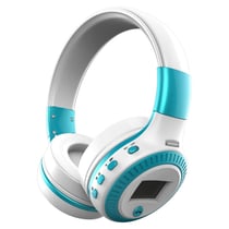 Casque Audio Bluetooth Pliable Avec Micro FM Et Écran Pour Smartphones Bleu YONIS