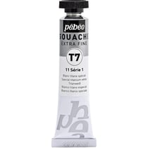 Tube 20ml Peinture Gouache T7 extra fine BLANC TITANE PÉBÉO