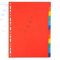 Intercalaires carte 220g 12 positions - A4 - Couleurs assorties - x 25 - Exacompta