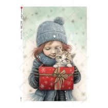 1 feuille de papier de riz 22.5 x 32 cm découpage collage Paper Designs ENFANT CADEAU CHAT 0115