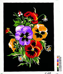 Canevas Pénélope Antique Pensées 30x40cm