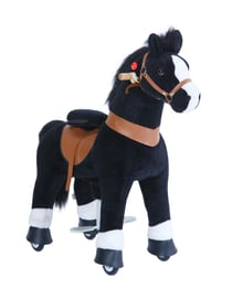 Poney à monter Noir avec sabot blanc Grand Modèle pour 4 à 9 ans