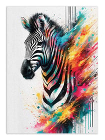 Affiche 30 x 40 cm - Colorful Zebra - Andreas Magnusson
