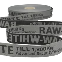 Film 25m sergé jacquard polyester RAW WHITE 25mm Gris/noir