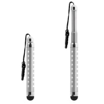 Avizar Stylet Retractable avec Strass pour écran Tactile - Attache Jack 3.5 mm Argent