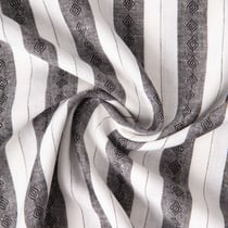 Tissu Lin Viscose Louis rayures Noir sur fond Blanc cassé