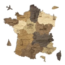 Carte de France en bois 2D CREATIFWOOD Multicolor - Décoration Murale