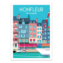 Affiche 50x70 cm - Honfleur Normandie - Raphael Delerue