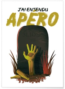 Affiche J'ai entendu Apéro | A3 : 29,7x42cm