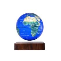 Globe TERRE lumineux en lévitation GM   sur base bois GEOLITE