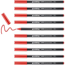 Lot de 10 feutres de coloriage pointe ronde moyenne - EDDING - 1300 - Rouge - 2 mm