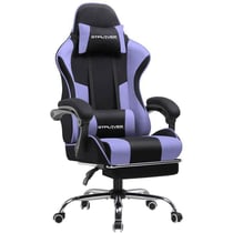 Chaise gaming ergonomique GTPLAYER - Tissu - Noir/violet - 50 x 50 x 125 cm