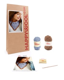 Kit Crochet Foulard Idalie LIGHT BLUE TU