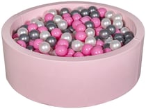 Piscine à balles Aire de jeu + 450 balles rose perle, rose clair, argent