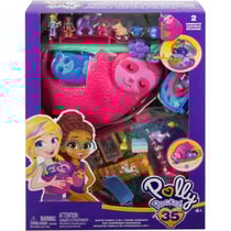 Coffret polly pocket sac surprises paresseux + 2 figurines + 12 accessoires - poupée - mattel - hrd40
